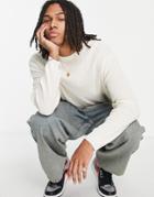 Topman Knit Long Sleeve Crewneck Sweater With Texture In Ecru-white