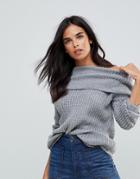 Wal G Bardot Sweater - Gray