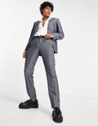 Twisted Tailor Suit Pants With Micro Geo Jaquard In Blue And White-blues