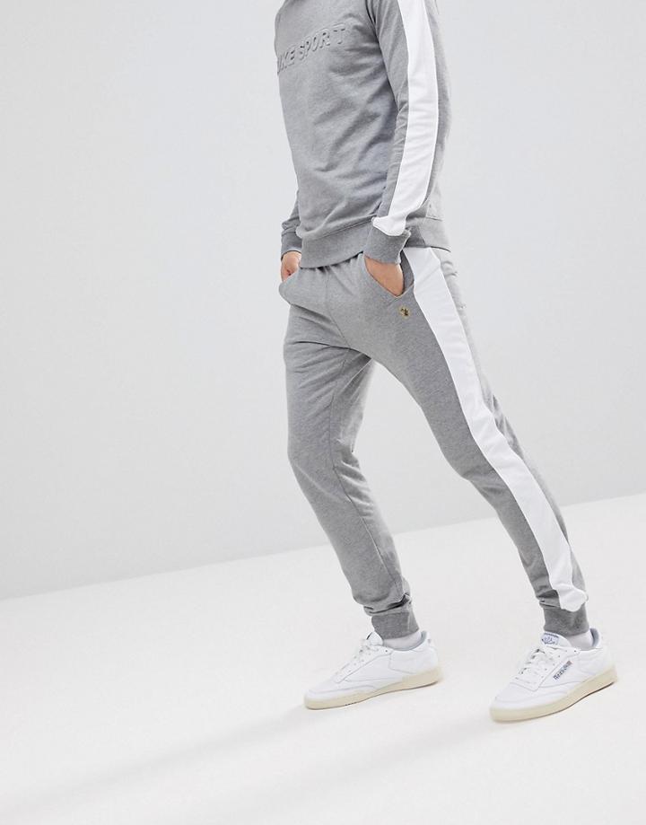 Luke Sport Healing Contrast Stripe Jogger In Gray Marl Suit 1 - Gray