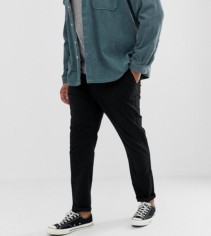 Asos Design Plus Slim Chinos In Black
