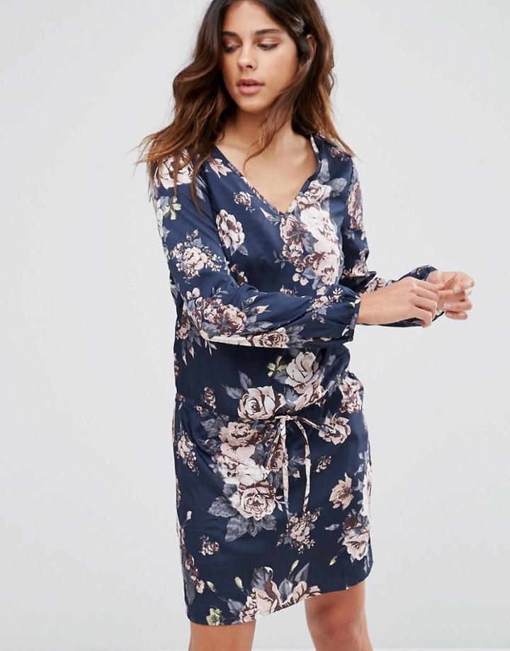 Vero Moda Juliet Floral Dress In Blue - Blue