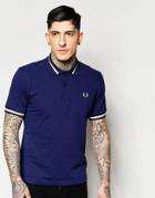 Fred Perry Laurel Wreath Polo Shirt With Single Tip Regular Fit In Blue - French Navy