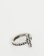 Icon Brand Silver Engraved Cross Ring - Silver