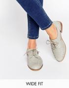 Asos Mailbox Wide Fit Leather Brogues - Gray