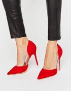 Public Desire Keely Clear Detail Red Court Shoes - Red