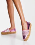 Love Moschino Logo Espadrilles In Pink
