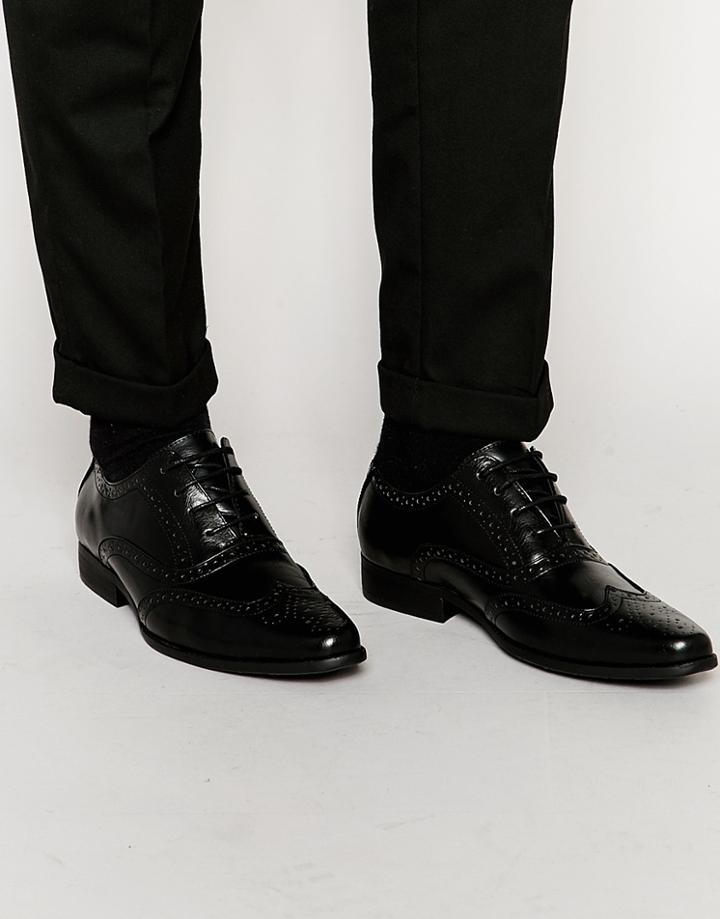 Asos Brogue Shoes In Black - Black