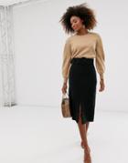 & Other Stories Midi Pencil Skirt In Black
