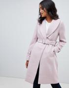 Lipsy Wool Coat With Shawl Collar - Purple