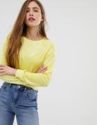 Miss Selfridge Velour Sweatshirt In Yellow - Yellow
