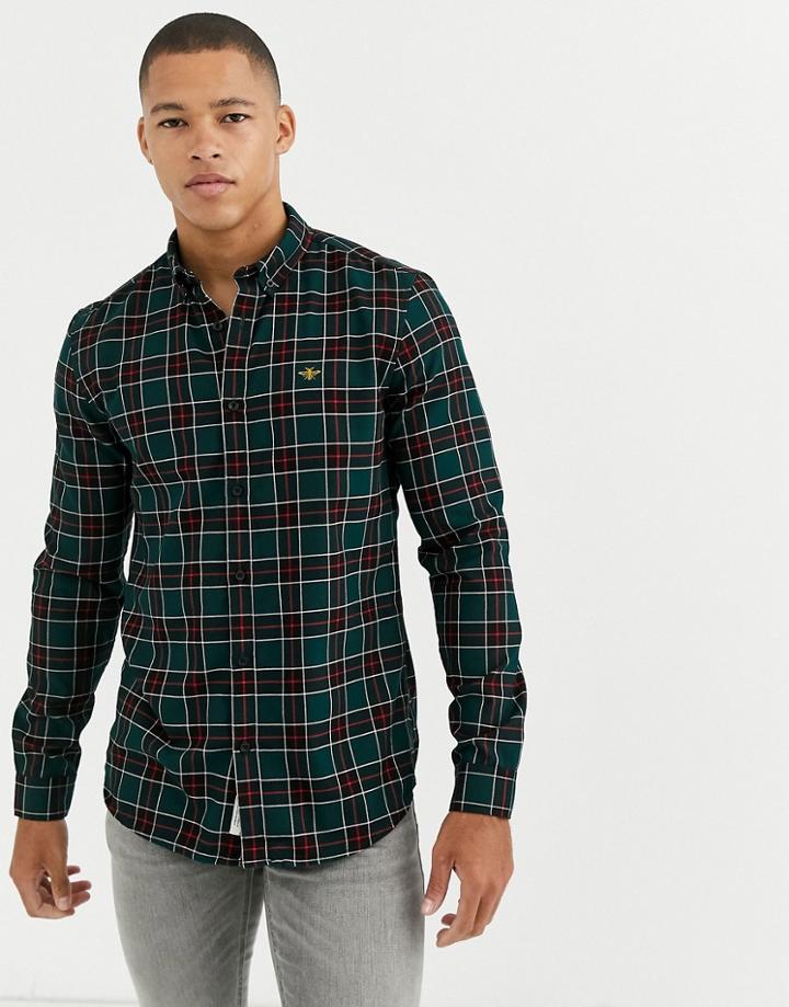 River Island Regular Fit Shirt In Green Check