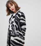 Stradivarius Zebra Print Coat-multi