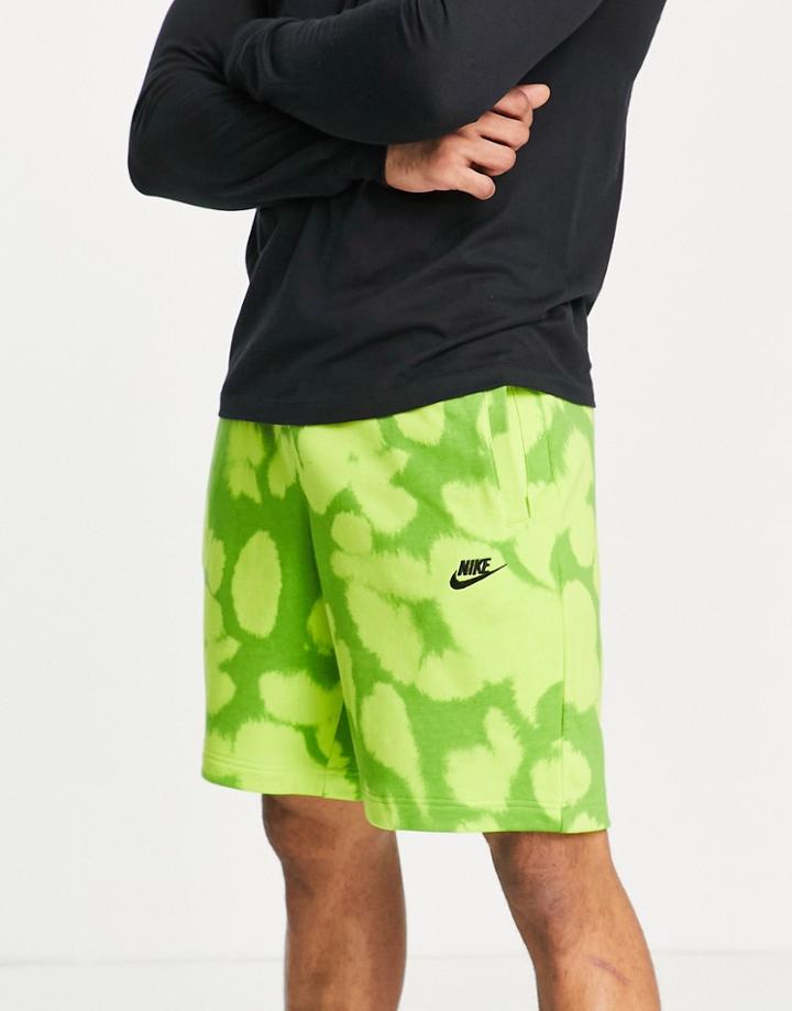 Nike Sport Essentials Acid Wash Fleece Shorts In Green