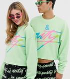 Asos Design X Glaad & Unisex Cropped Sweatshirt With Tour Print-yellow