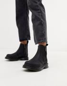 Dr Martens 2976 Alyson Black Leather Snowgrip Flat Chelsea Boots - Black
