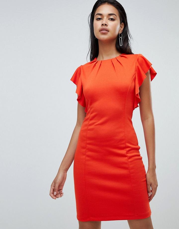 Y.a.s Sukulay Ruffle Sleeve Dress - Red