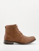 New Look Lace Up Boots In Dark Brown