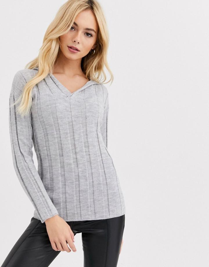 Lipsy Lounge Knitted Top In Gray