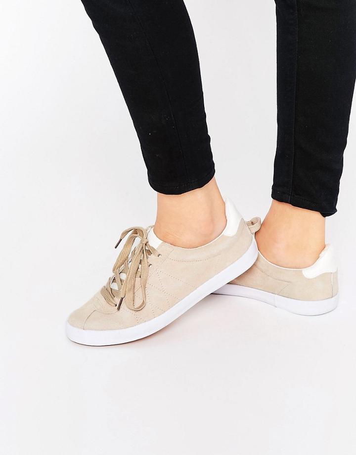 Blink Suede Lace Up Sneaker Sneakers - Nude