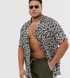 Asos Design Plus Runner Swim Short In Khaki With Stone Binding-green