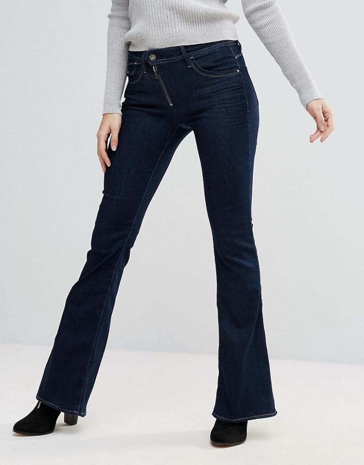 G-star Lynn Zip High Waisted Loxton Superstretch Flared Jeans - Navy