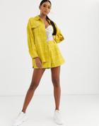 Asos Design Yellow Check Suit Shorts-multi