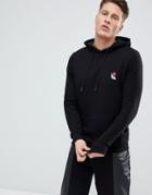 New Look Hoodie With Rose Embroidery In Black - Black