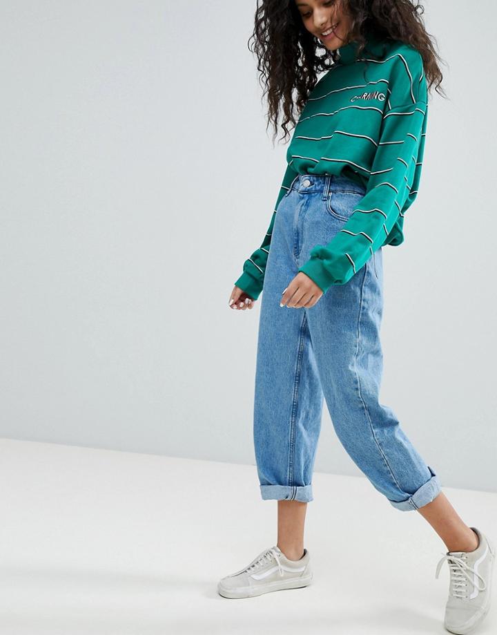 Bershka Oversized Mom Jean - Blue