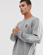 Adidas Skateboarding Sweatshirt With 3 Stripes In Gray - Gray