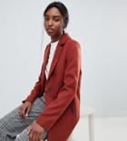 Asos Design Tall Boyfriend Coat With Zip Pocket - Brown
