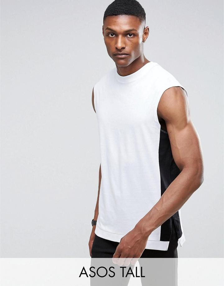 Asos Tall Oversized Cut And Sew Tank - White