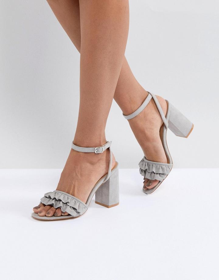 Truffle Collection Ruffle Block Heel Sandal - Pink
