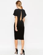 Asos Wiggle Dress In Crepe With Open Back And D-ring - Terracotta $46.00