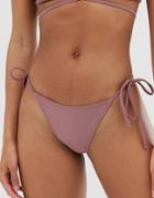 Asos Design Tie Side Bikini Bottom In Mauve - Purple