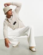 Jameson Carter Aaron Half Zip Sweatshirt In Stone-neutral