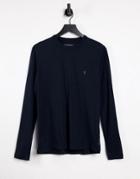 French Connection Long Sleeve Top With Logo In Navy-blues