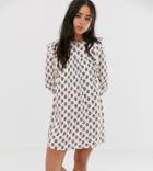 Wild Honey Oversized Smock Dress With Lace Trims In Floral - White