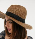 South Beach Fedora Hat In Straw-neutral