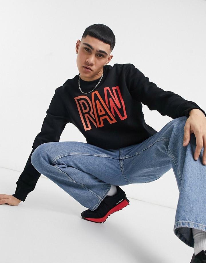 G-star 'raw' Logo Sweatshirt In Black