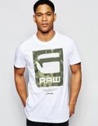 G-star T-shirt Beamrac Crewneck G Raw On Camo Print In White - White