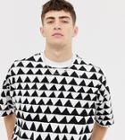 Collusion Oversized T-shirt In Monochrome Print - Multi