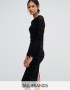 Vero Moda Tall Lace Long Sleeve Dress - Black