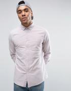 Asos Casual Regular Fit Oxford Shirt With Neps In Pink - Pink