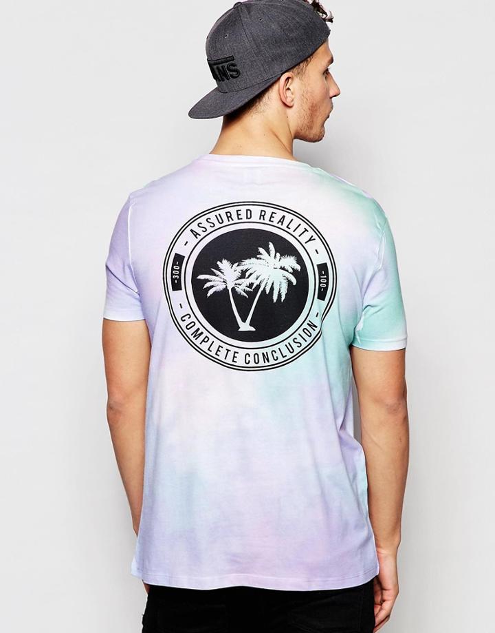 Asos T-shirt With Surf Back Print And High Color Gradient Effect - Turquoise