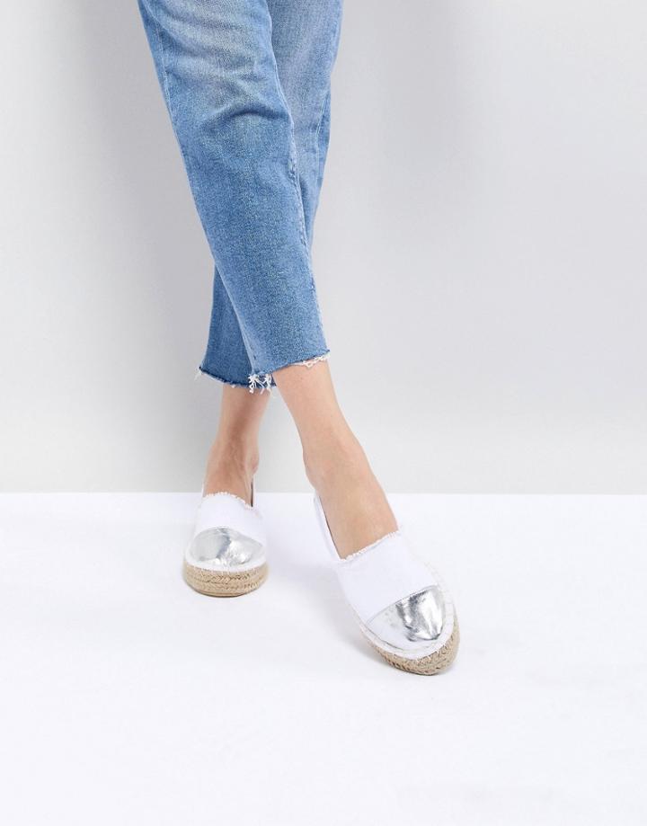 South Beach White Espadrilles With Toe Cap - White