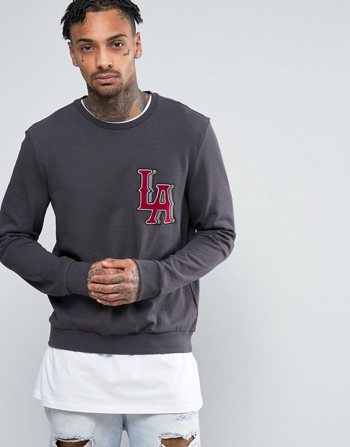 Yourturn Sweatshirt With L.a. Patch - Gray