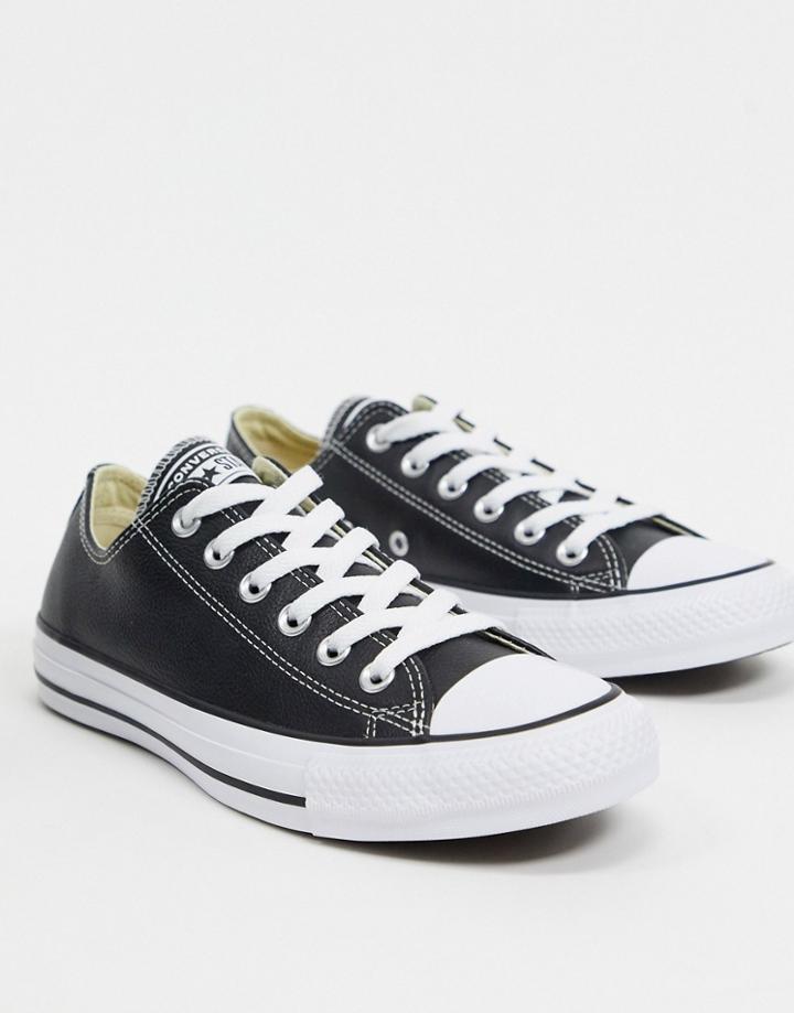 Converse Chuck Taylor All Star Ox Leather Sneakers In Black
