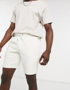 River Island Jersey Shorts In White