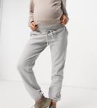 Missguided Maternity 90's Sweatpants In Gray Heather-grey